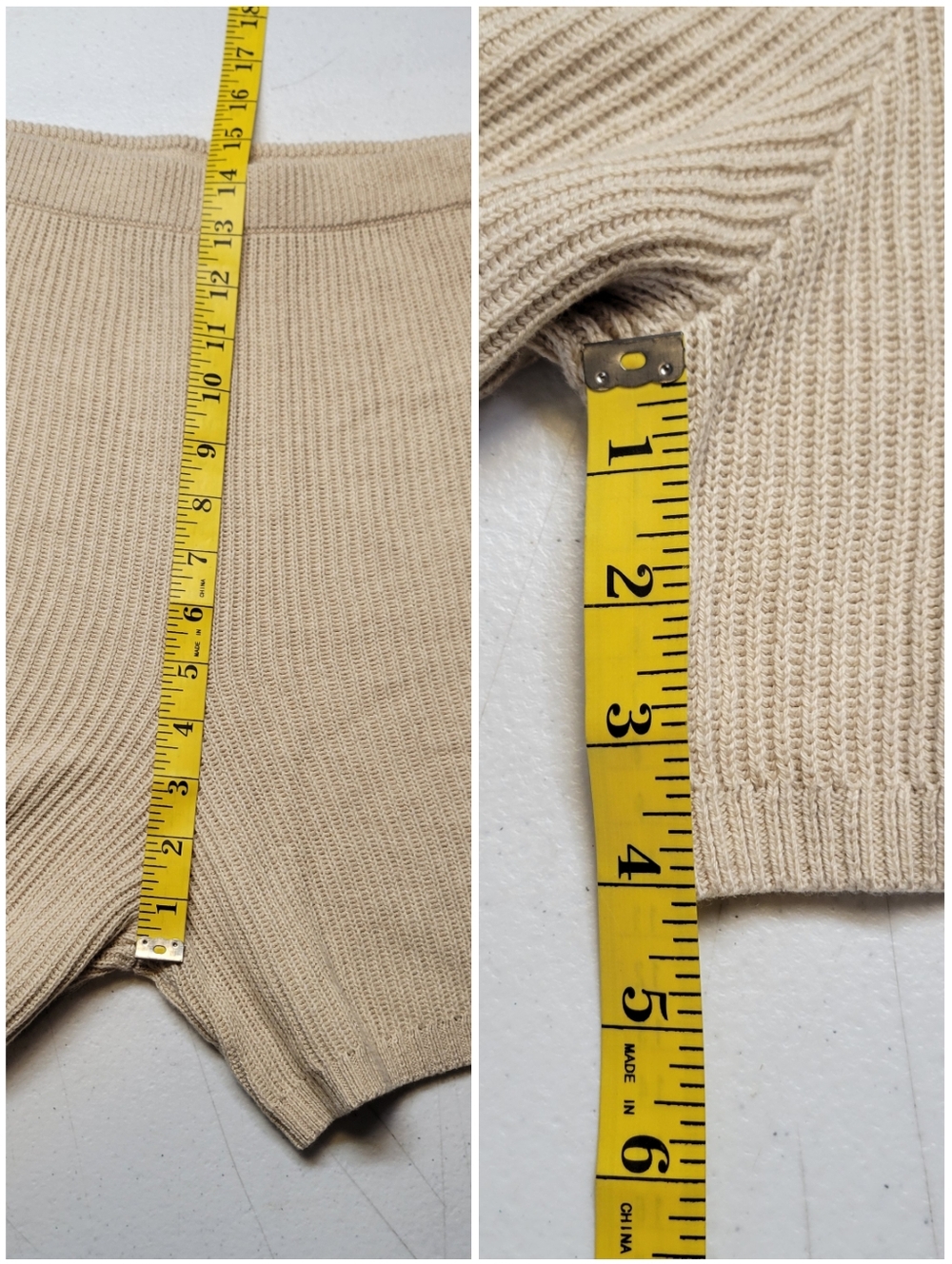 J. Crew Cotton Cashmere Ribbed Knit Lounge Shorts - Beige NEW - Picture 6 of 7